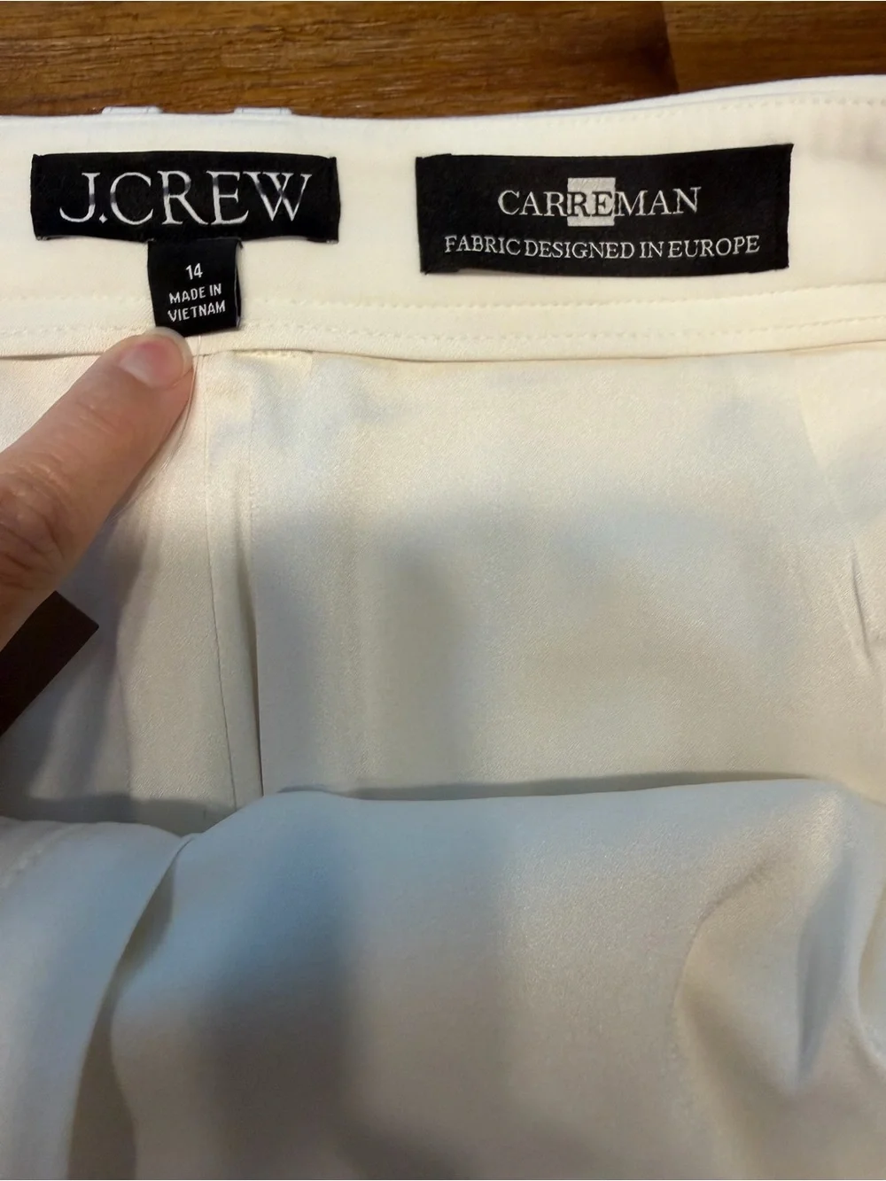 NEW J.Crew Trouser pencil skirt in four-season stretch Ivory CS863 $168 size 14